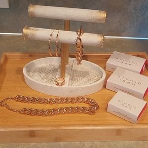 4 PC. Rosegold chunky jewelry set